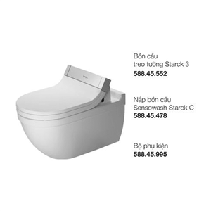 Bồn cầu treo tường Starck 3 với Sensowash 588.46.404